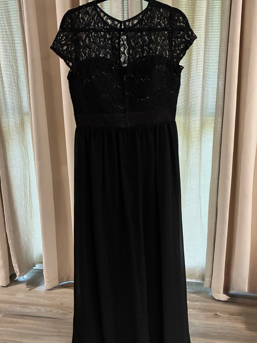 Black Lace Bodice Evening Wedding Dress